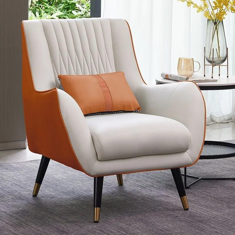 MOMO Scandinavian Light Luxury Single Sofa Simple Small Household Living Room Hotel Negotiation Leisure Reception Sofa Chair - Pacisia