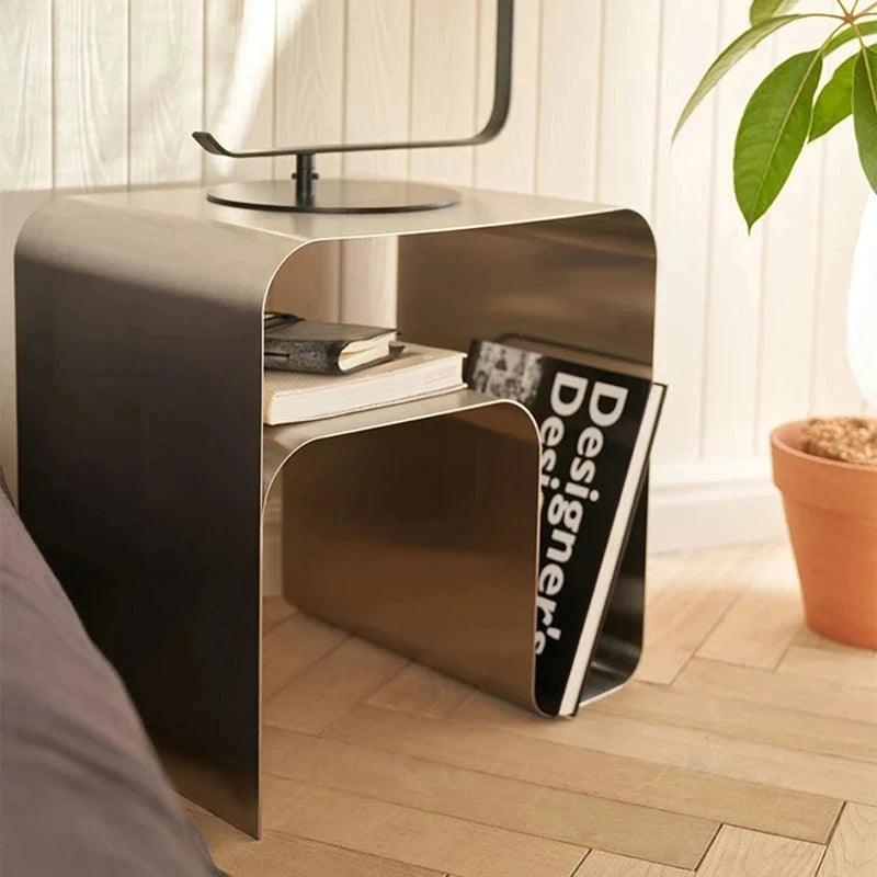 Medieval Minimalist Stainless Bedside Table Side Table Coffee Balcony Kitchen Aesthetic Table Vintage Mesa Centro Hall Furniture - Pacisia