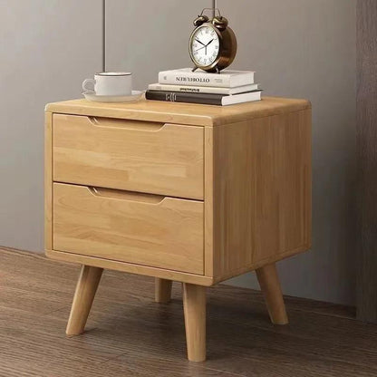 Modern Simple Scandinavian Solid Wood Nightstand Small Bedroom Bedside Storage Storage Cabinet Log Cabinet - Pacisia