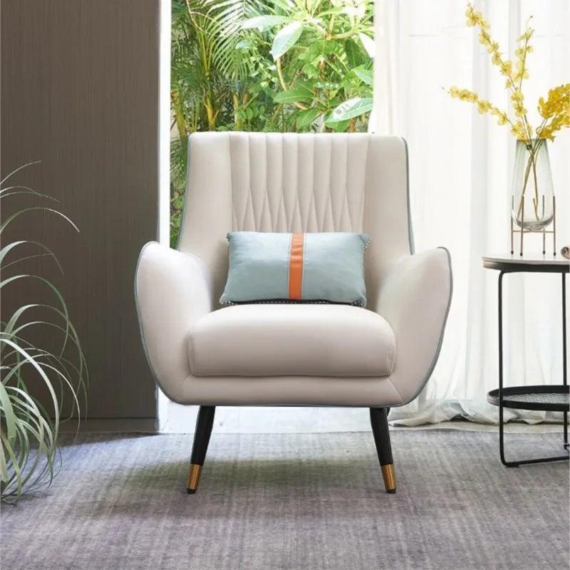 MOMO Scandinavian Light Luxury Single Sofa Simple Small Household Living Room Hotel Negotiation Leisure Reception Sofa Chair - Pacisia