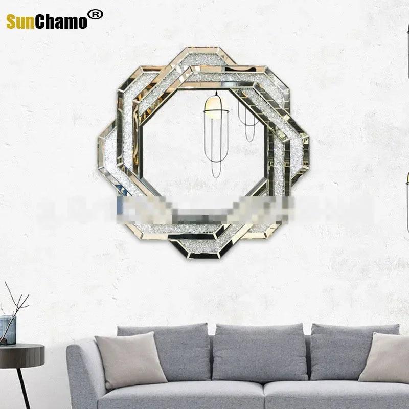 Sunchamo Acrylic Rhinestone Mirror Splicing Entrance Decorative Mirrors Wall-mounted Hotel Club Bathroom Vanity Home Decoration - Pacisia
