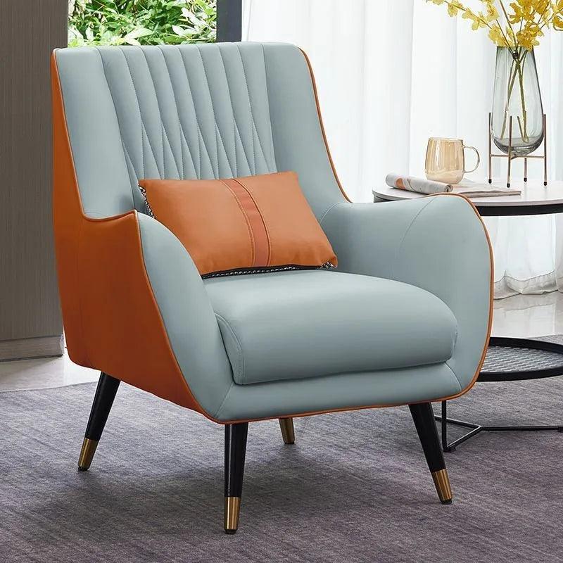 MOMO Scandinavian Light Luxury Single Sofa Simple Small Household Living Room Hotel Negotiation Leisure Reception Sofa Chair - Pacisia