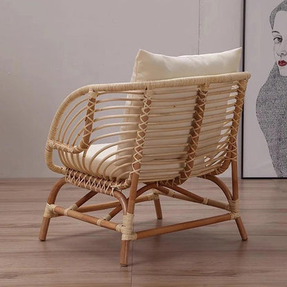 Design Rattan Garden Chairs Luxury Mid Century Comfortable Cushion Garden Chairs Ergonomic Handle Mueble Jardin Patio Furniture - Pacisia