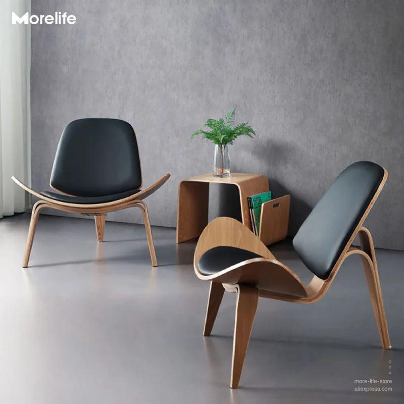 Mobile Denmark Design Chair Smiling Shell Chair Simple Sofa Lounge Chair Armchair Plywood Fabric Living Room Furniture Set - Pacisia