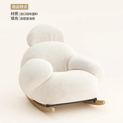 Wood Rocking Living Room Chair White Modern Design Unique Living Room Chair Lounge Waiting Silla Plegable Interior Decorations - Pacisia