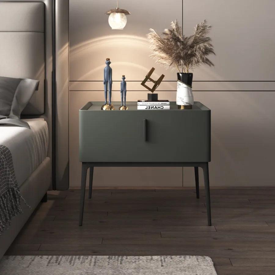 Black Gray Nightstands Bedroom Drawers Wooden Nordic Saving Nightstands Set Small Orgenizer Minimalist Modern Mobilya Room Decor - Pacisia