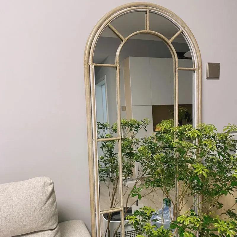 Farmhouse Wall Mirror Korean Aesthetic Arch Irregular Mirror Frame Full Body Espejo Cuerpo Entero Home Decoration Accessories - Pacisia