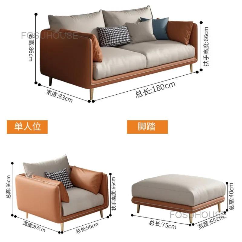 Modern simple Living Room Sofas Italian Home Furniture Nordic Single sofas Bedroom Sofa Light Luxury Small Backrest Sofa Chair - Pacisia