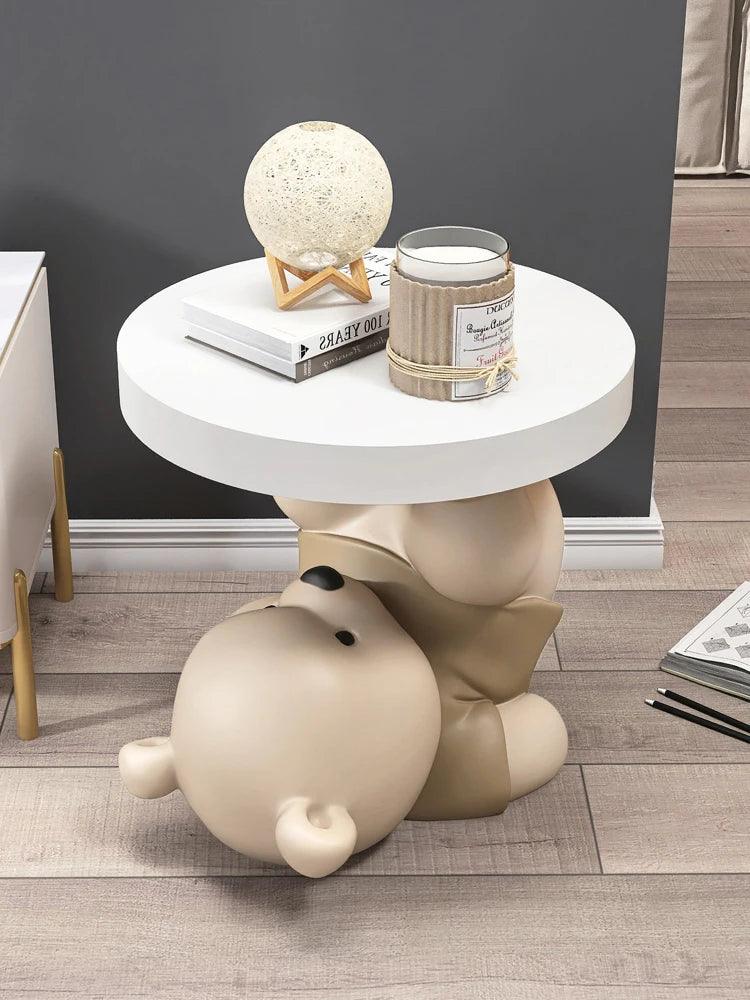 Home Decor Vigorous Bear Statue Side Table Nordic Living Room Animal Coffee Table Sofa Corner Table Room Decor Bedside Cupboard - Pacisia