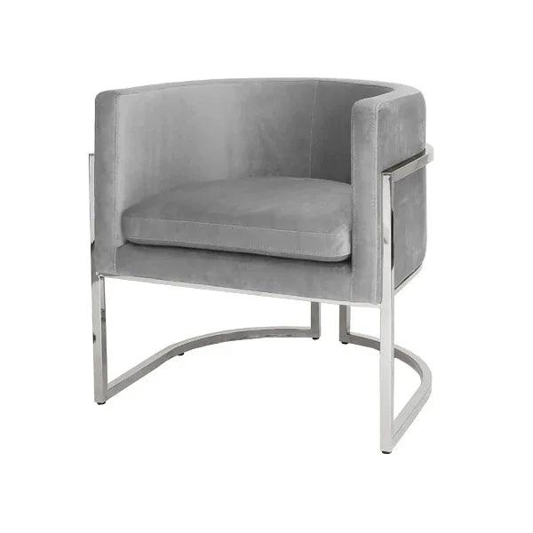 Chinese Style Simple Stainless Steel Velvet Dining Chair Luxury Hotel Restaurant Villa Armrest Dining Chair American Furniture - Pacisia