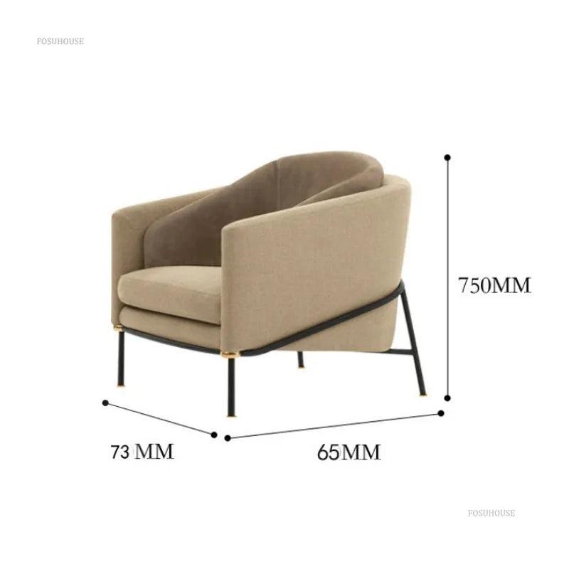 Nordic Living Room Chairs Single Sofa for Living Room Furniture Reception Hotel Single Sofa Chair Home Leisure Armchair - Pacisia