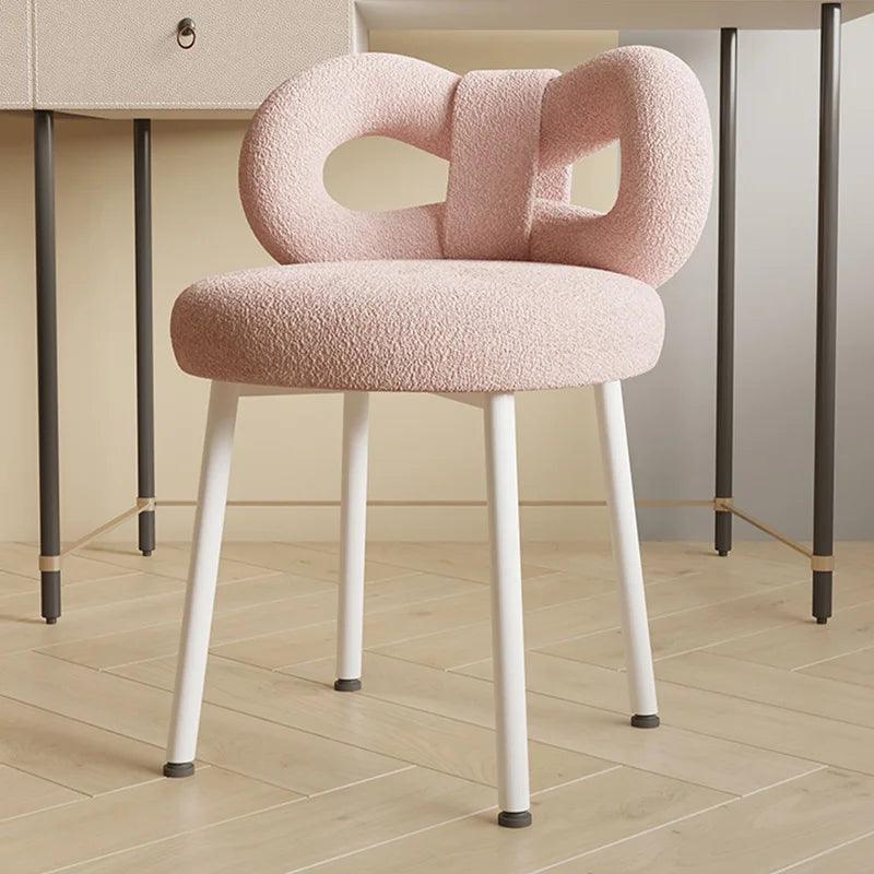 MOMO Modern Simple Bedroom Net Red Backrest Fairy Simple Makeup Chair Stool Bowknot Manicure Chair Dressing Table Desk Stool - Pacisia