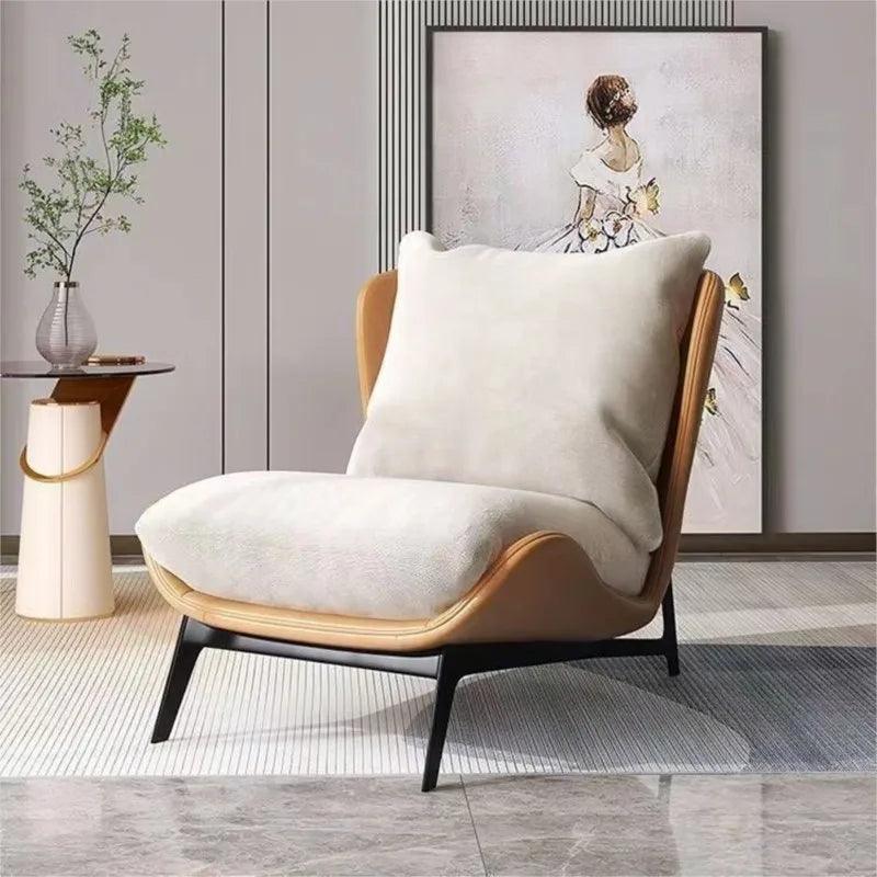 Nordic Single Sofa Chair Sofa Modern Minimalist Design Art Balcony Leisure Light Luxury Latex Internet Celebrity Style Lazy Sofa - Pacisia