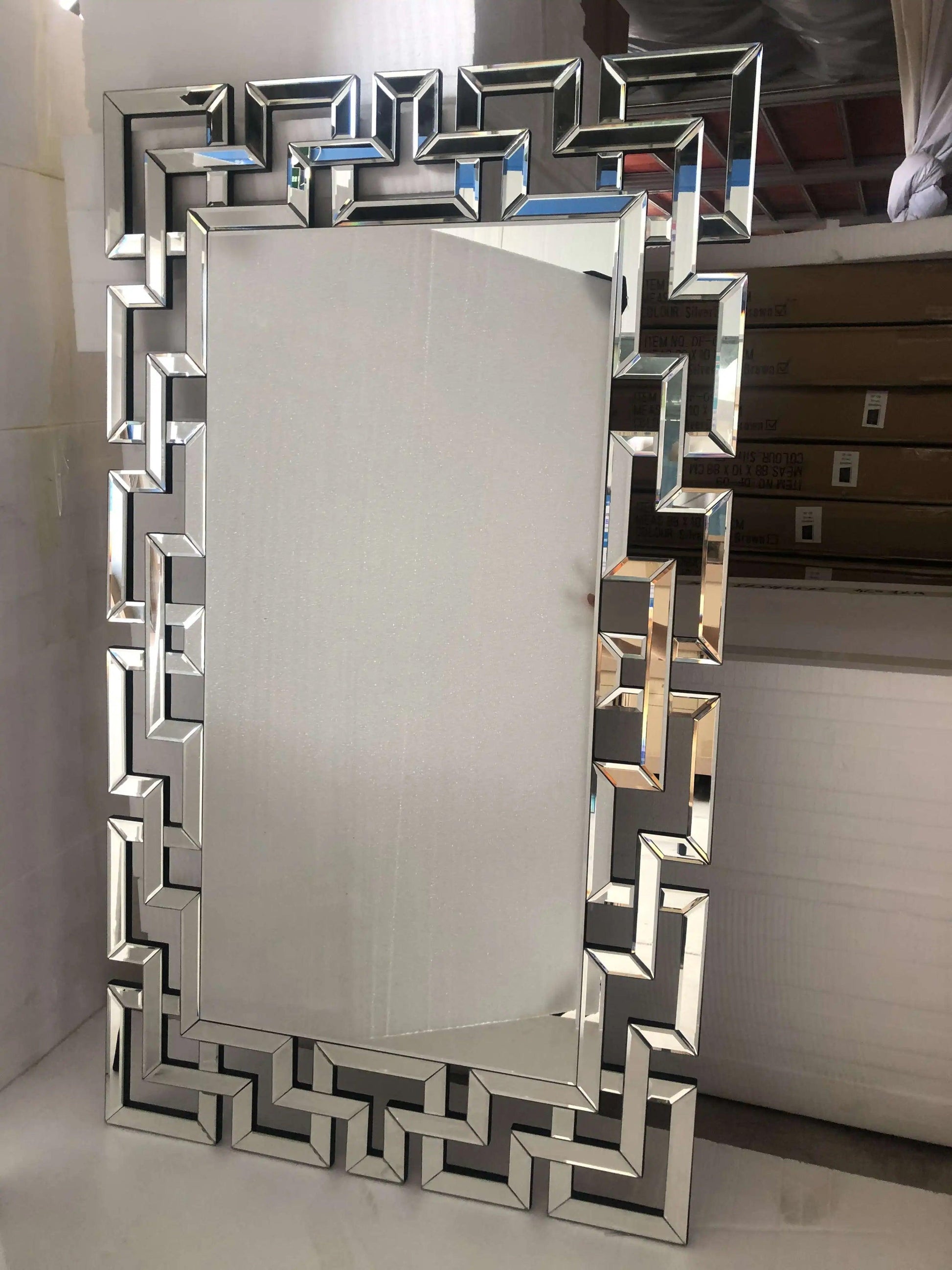 European Living Room Wall Art Wooden Decorative Mirror Large Luxury Entrance Console Wall Hanging Square Wall Mirror - Pacisia