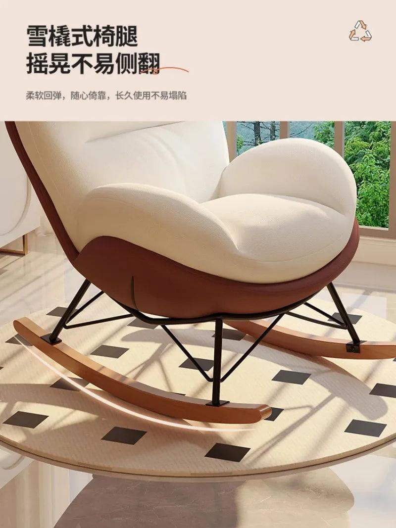 Chaise Lounge Rocking chair Adult lounge chair balcony comfortable lounger recliner Single sofa living room sedentary rocking - Pacisia