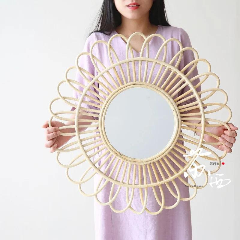 Nordic Decorative Wall Mirror Modern Style Small Bedroom Gift Mirror Hanging Display Espejos Aesthetic Mirror Home Decor - Pacisia