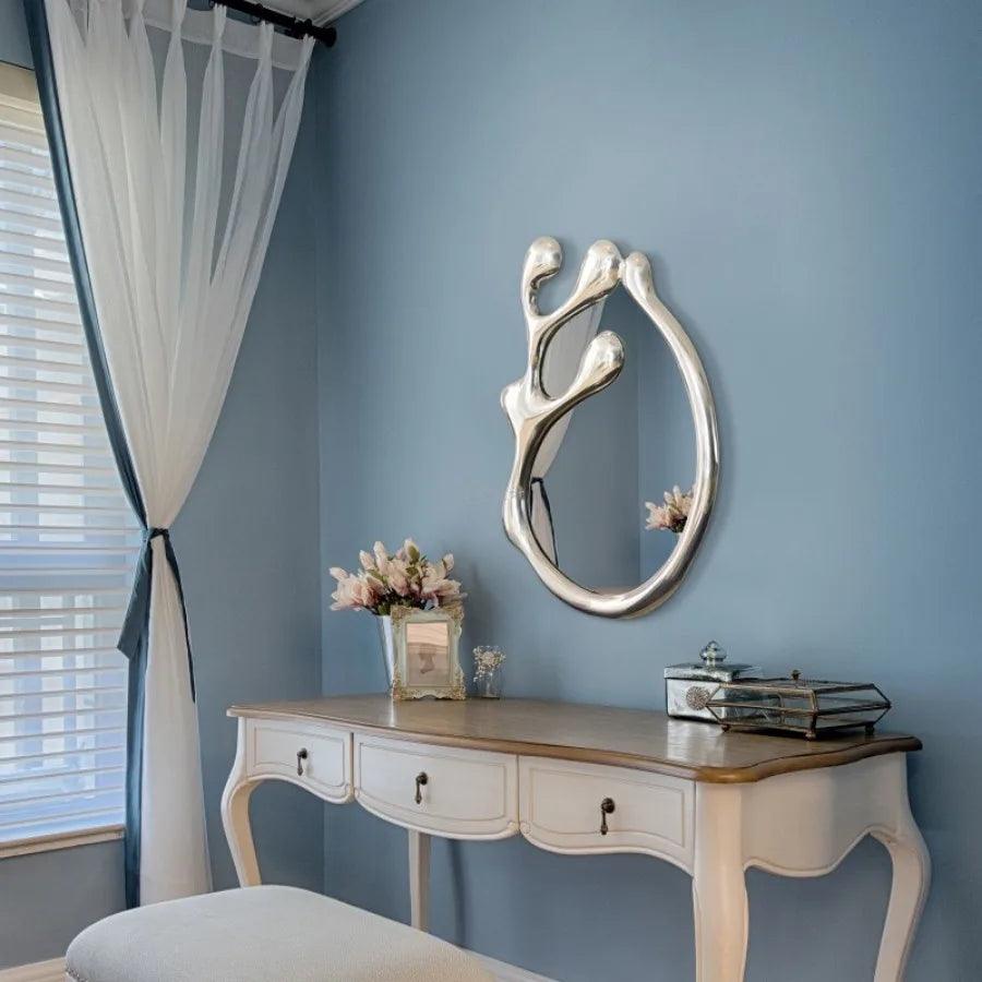 Aesthetic Mirror Decoration Wall Lace Women Makeup Mirror Sheet Big Bathroom Vanity Bedroom Living Room Desk Espejos Home Decor - Pacisia