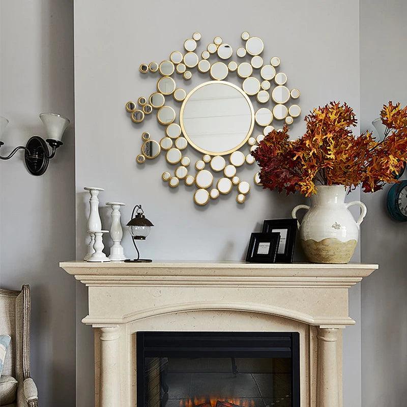 Large Luxury Decorative Mirrors Wall Round Aesthetic Girls Decorative Mirrors Circle Decorazioni Casa Decoration Living Room - Pacisia