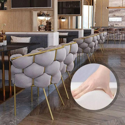 Beautiful European Dining Chairs Modern Nordic White Desk Chair Linen Vintage Chaises Salle Manger Light Luxury Style Furniture - Pacisia