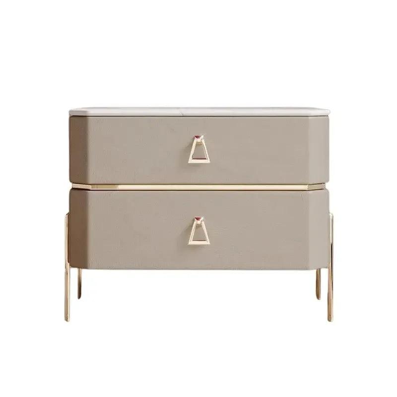 Gold Modern Nightstands Lamp Wireless Charging Smart Drawers Bedside Table Handle Living Room High Quality Mesilla Furniture - Pacisia