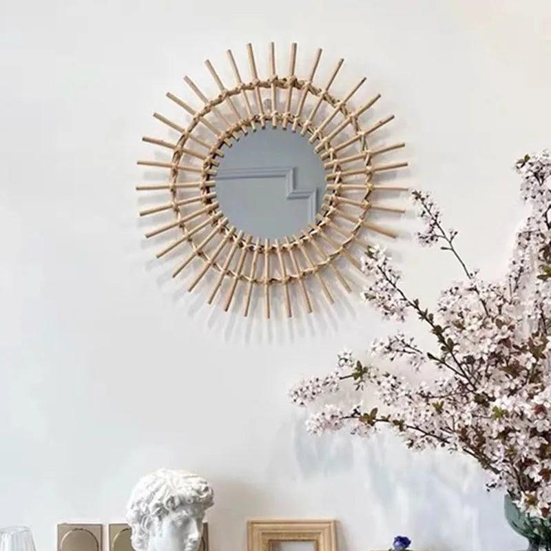 Irregular Art Mirrors Bathroom Makeup Nordic Hanging Mirrors Aesthetic Round Luxury Adornos Para El Hogar Home Decoration - Pacisia