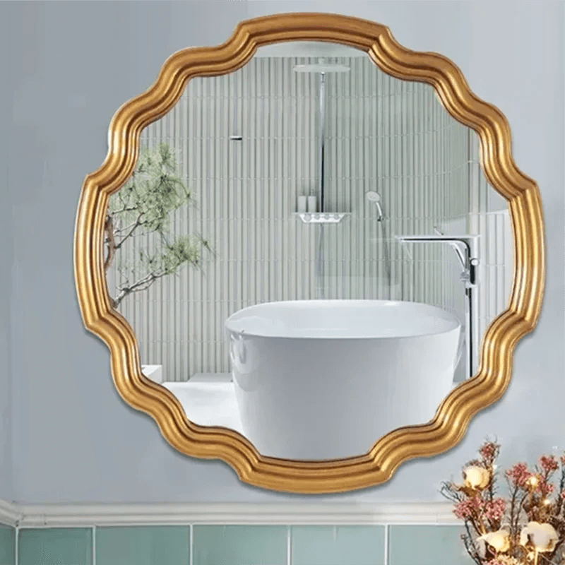Makeup Aesthetic Mirrors Wall Art Bedroom Bathroom Garden Apartment Hotel Living Room Mirrors Luxury Spiegel Wavy Decoration - Pacisia