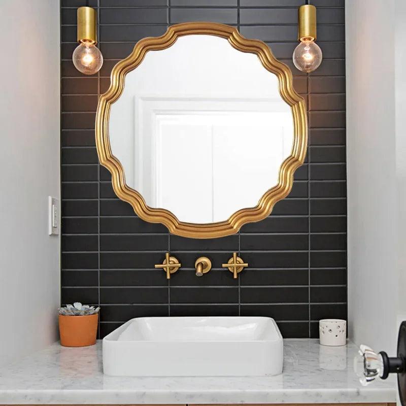 Makeup Aesthetic Mirrors Wall Art Bedroom Bathroom Garden Apartment Hotel Living Room Mirrors Luxury Spiegel Wavy Decoration - Pacisia