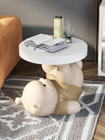 Home Decor Vigorous Bear Statue Side Table Nordic Living Room Animal Coffee Table Sofa Corner Table Room Decor Bedside Cupboard - Pacisia