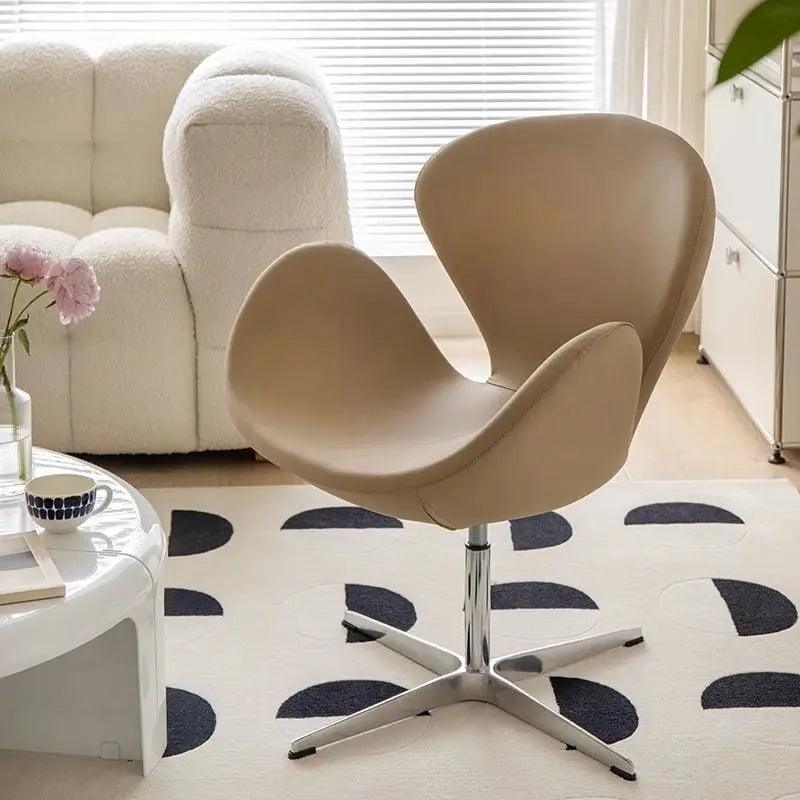 Nordic Swan Single Chair Ins Swivel Lift Living Room Chairs Bedroom Girls Make Up Leisure Seat Computer Sofa Chairs Home Office - Pacisia