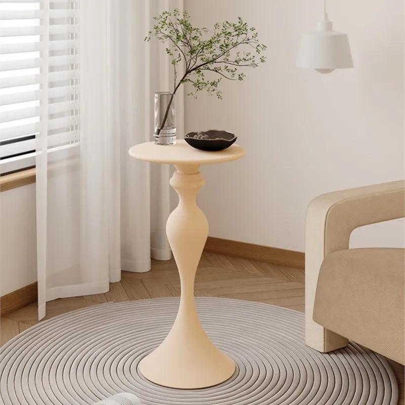 Cream Style Sofa Side Table Side Table Shelves Iron Small Coffee Table Mini Bedside Celebrity Small Round Table Can Be Moved - Pacisia