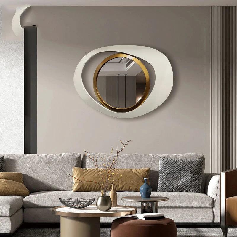 Bedroom Irregular Decorative Mirrors Wall Luxury Golden Wavy Decorative Mirrors Nordic Espejos Cuerpo Entero House Decoration - Pacisia