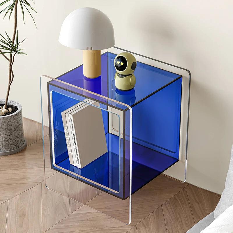 Acrylic Nightstands Side Table Bedroom Bed Storage Shelf Room Locker Table Mini Mid Century Modern Muebles Home Furnitures - Pacisia