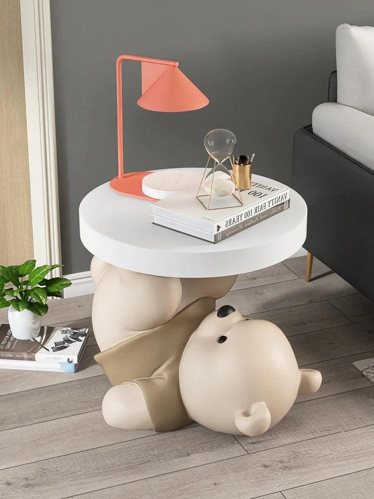 Home Decor Vigorous Bear Statue Side Table Nordic Living Room Animal Coffee Table Sofa Corner Table Room Decor Bedside Cupboard - Pacisia