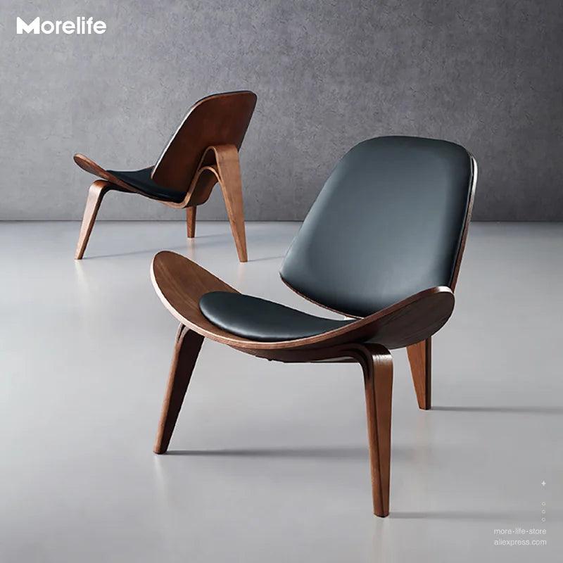 Mobile Denmark Design Chair Smiling Shell Chair Simple Sofa Lounge Chair Armchair Plywood Fabric Living Room Furniture Set - Pacisia