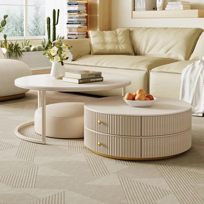 Salon Coffee Table Modern Storage Round Designer Table Minimalist Stands Mobile Design Muebles Para El Hogar Home Furniture - Pacisia
