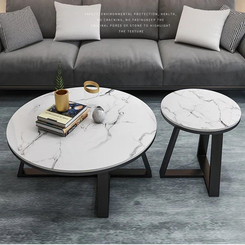 Light Luxury Nordic Coffee Tables Round Small Apartment Bar Club Side Table Simple Aesthetic Unique Muebles Office Furniture - Pacisia