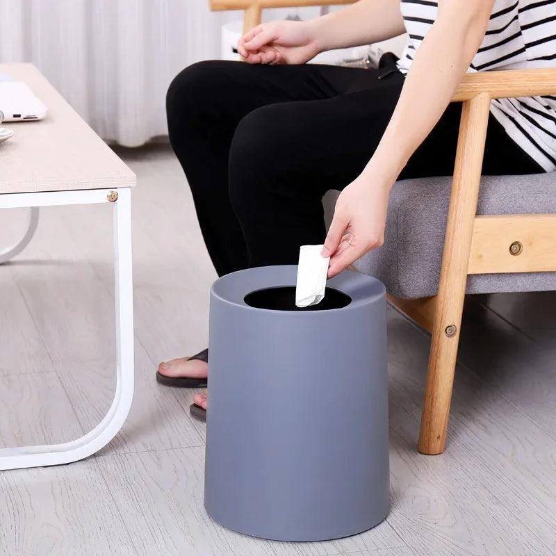 Nordic Creative Simple Trash Can Japanese Style Home Living Room Bathroom Uncovered Double Large Office Paper bucket YHJ120507 - Pacisia