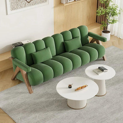 Home Floor Living Room Sofas Relaxing Wooden Green Living Room Sofas Brief Comfortable Muebles Para El Hogar Aesthetic Furniture - Pacisia