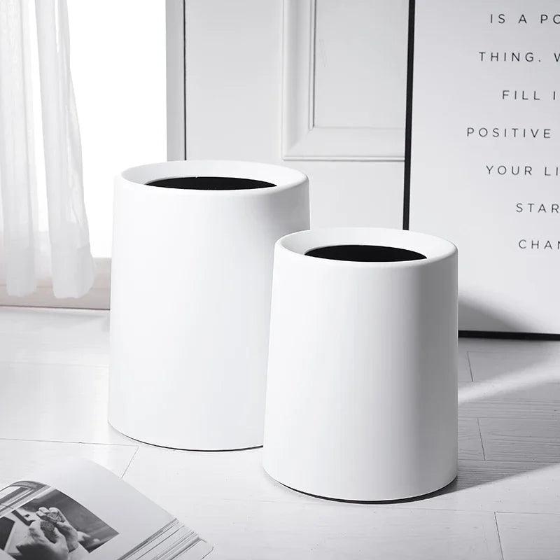 Nordic Creative Simple Trash Can Japanese Style Home Living Room Bathroom Uncovered Double Large Office Paper bucket YHJ120507 - Pacisia