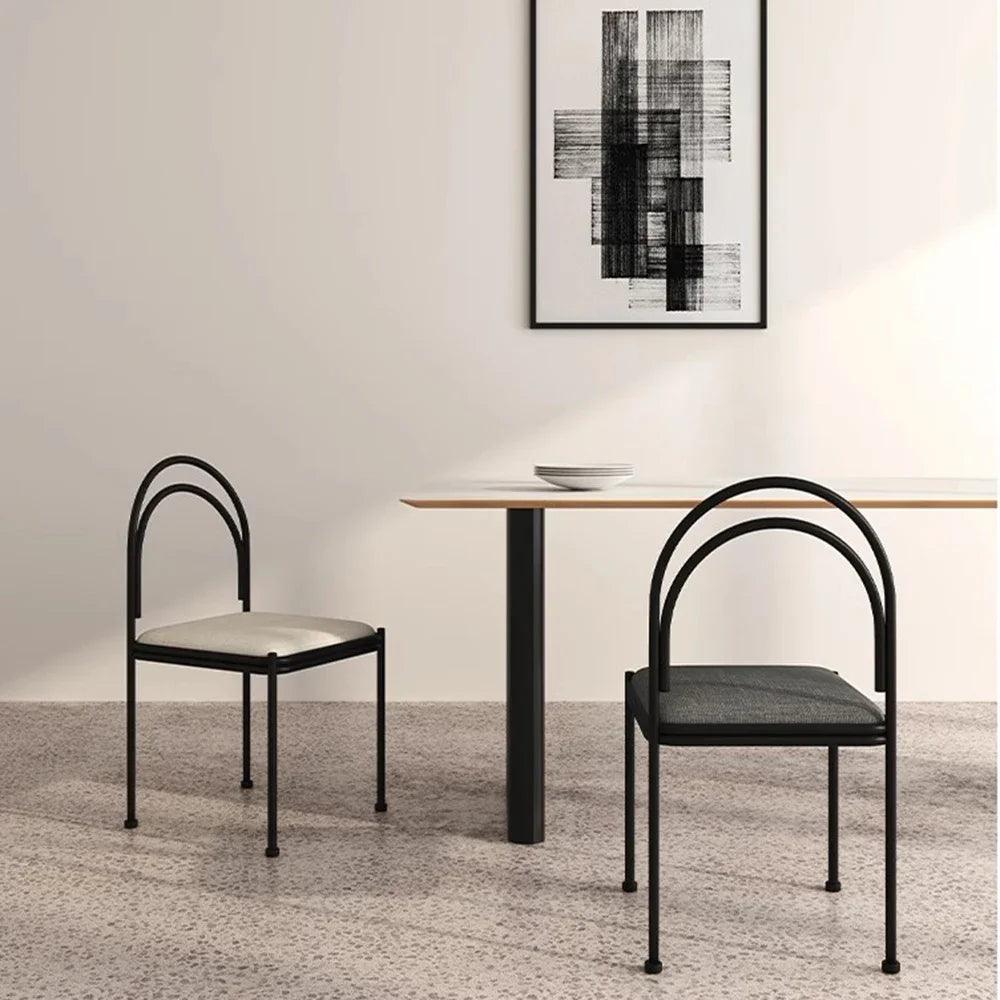 Low Back Makeup Dining Chairs Metal Designer Unique Nordic Modern Minimalist Dining Chairs Black Legs Floor Mueble Home Decor - Pacisia