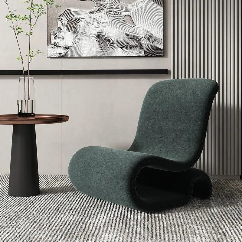 Single Sofa Chair Simple Design Art Modern Reading Light Luxury Metal Italian Minimalist Creative Velvet Lounge Chair - Pacisia