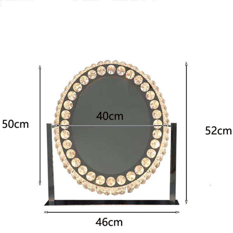 Decorative Glass Mirror Vanity Lights Round Luxury Home Decoration Bathroom Makeup Mirror Aesthetic Miroir Coiffeur Room Decor - Pacisia