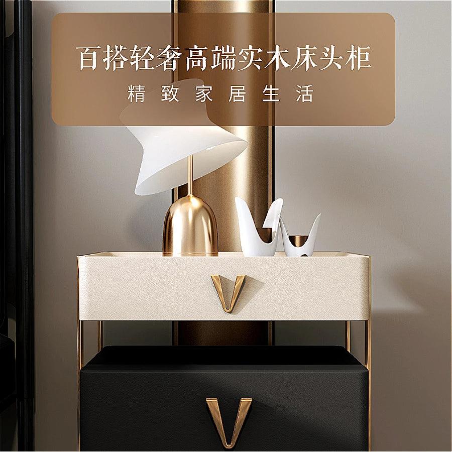 Nightstand Bedroom Furniture Light luxury Rock plateBedside Table household Wooden Side Bed Table mesita de noche Home Furniture - Pacisia