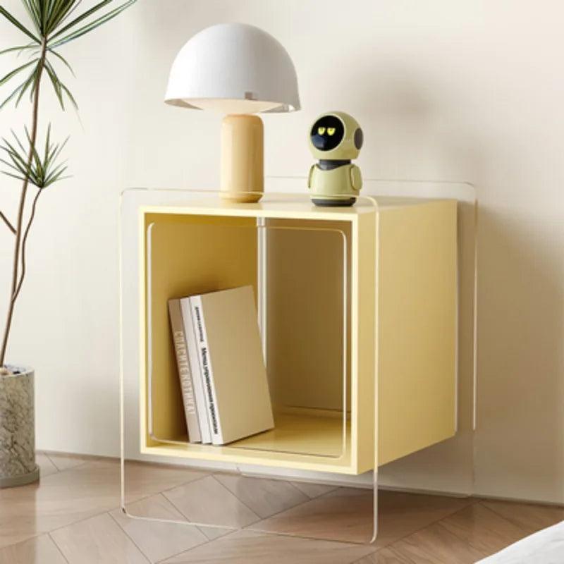 Acrylic Nightstands Side Table Bedroom Bed Storage Shelf Room Locker Table Mini Mid Century Modern Muebles Home Furnitures - Pacisia