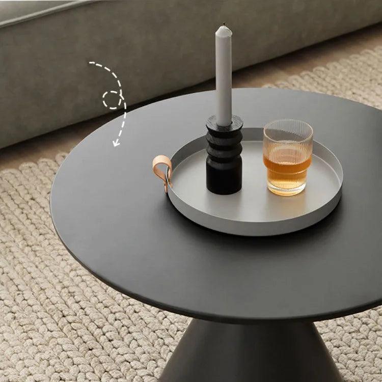 Round Light Luxury Metal Coffee Table Living Room Furniture Sofa Side Table A Few Balcony Tea Table Bedroom Nightstand - Pacisia