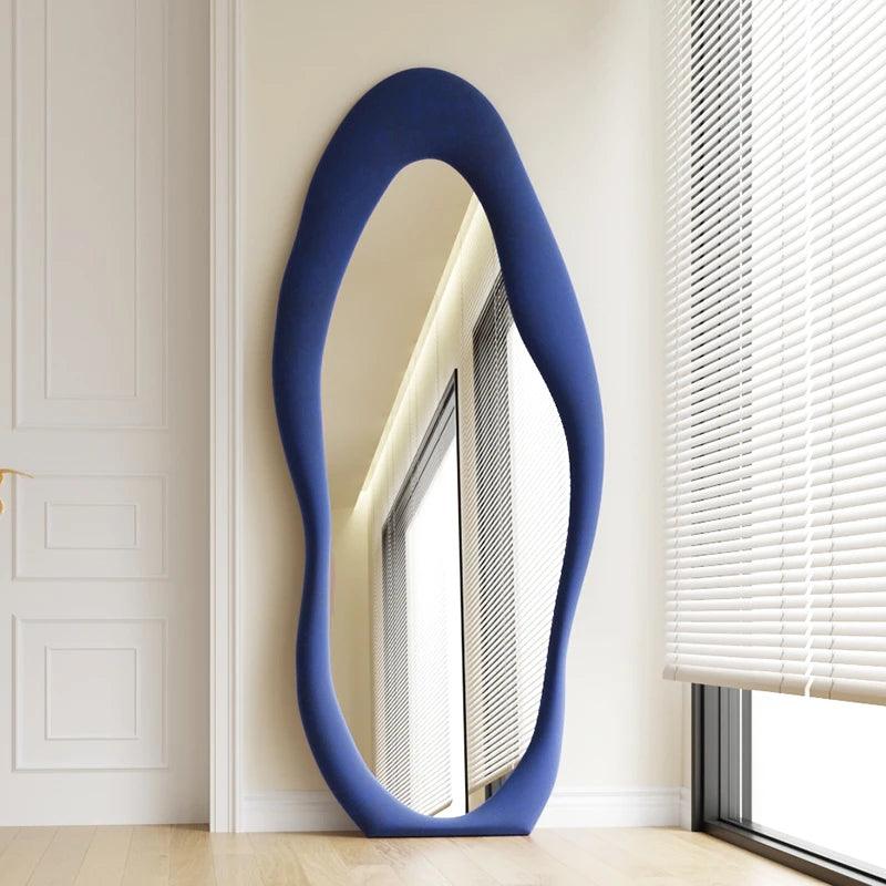 Irregular Larger Decorative Mirrors Nordic Toilet Wavy Aesthetic Decorative Mirrors Bedroom Miroir Mural Home Decoration - Pacisia