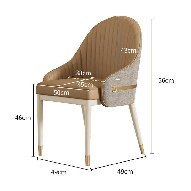 Luxury European Dining Chair Comfortable Adults Ergonomic Floor Dining Chair Beauty Salon Single Sedie Cucina Library Furniture - Pacisia