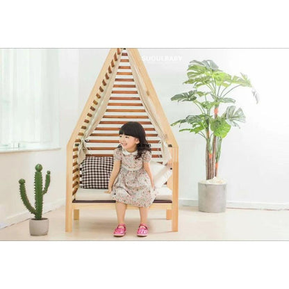 Reading Corner Small Sofa Solid Wood Pine Small Bed Childrens Room Stool Chair Decorated with Nordic Style Children Furniture - Pacisia