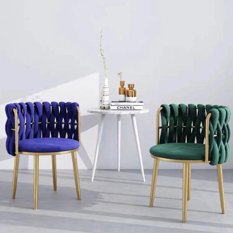 Nordic Dining chair living room Velvet armchair INS Cafe Chair reception Waiting chair Home backrest stool Bedroom Makeup chair - Pacisia