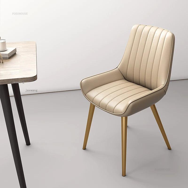 Modern Minimalist Dining Chairs Home Restaurant Backrest Dining Stool Restaurant Luxury Leather Furniture Dinning Chair - Pacisia